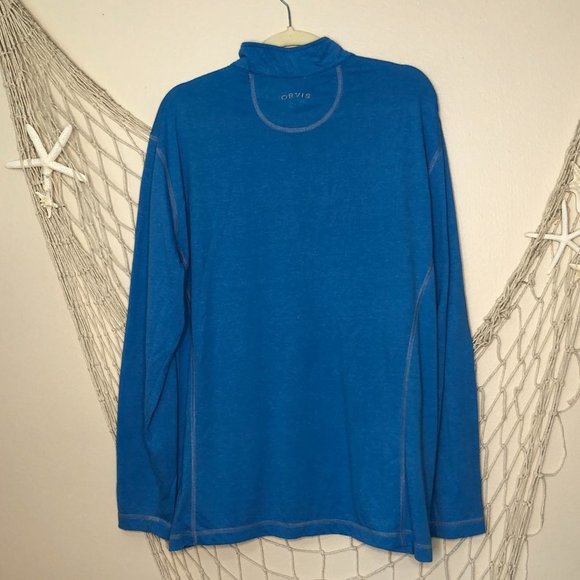 ORVIS Classic Collection Sandy Point Quarter Zip Pullover Turquoise XL - Picture 8 of 10
